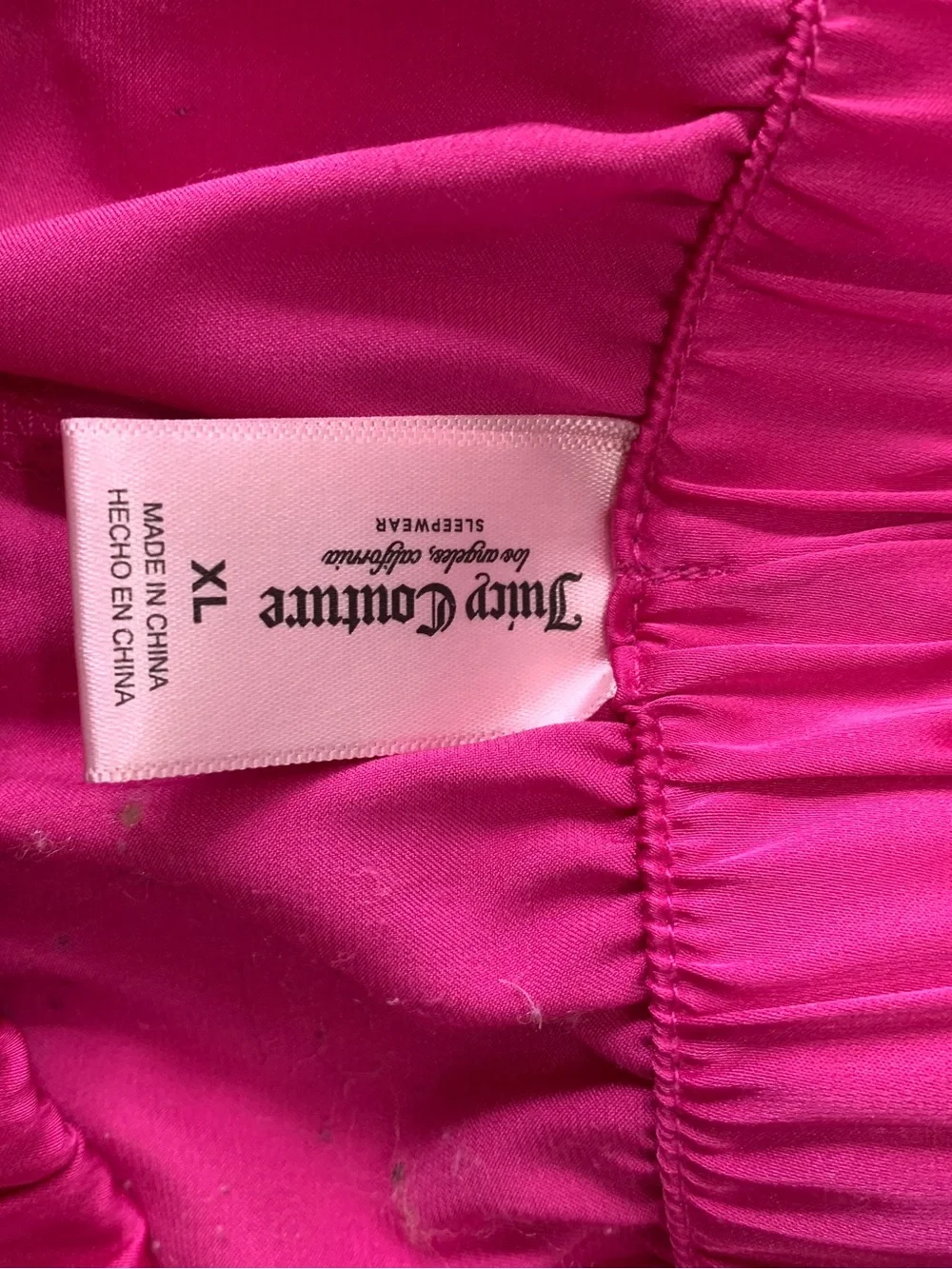 y2k hot pink juicy couture satin pajama top and pants set